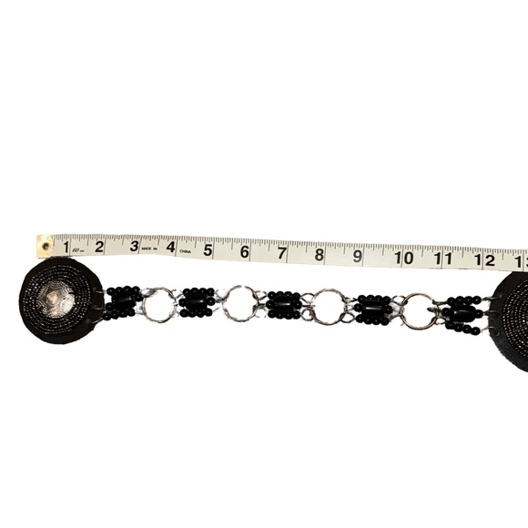 Vintage Handmade Beaded Black and Gold Belt main image 4